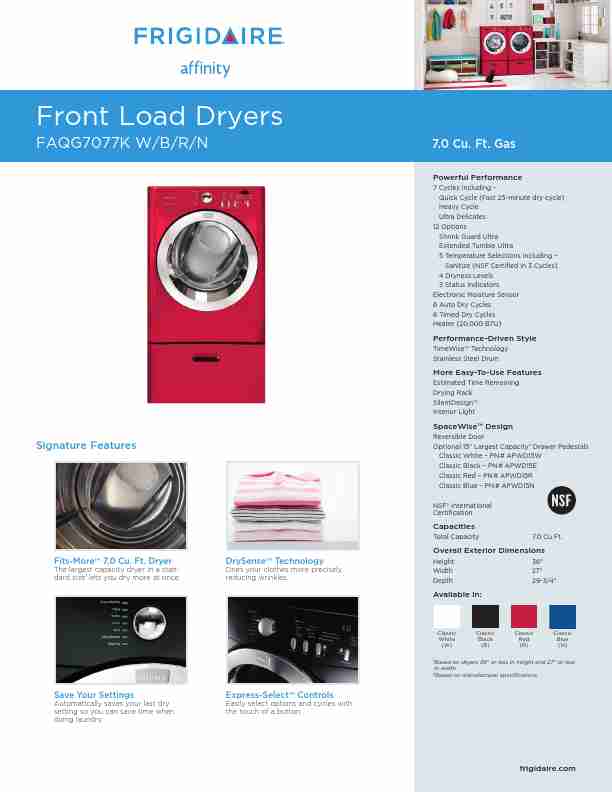 Frigidaire Clothes Dryer FAQG7077K-page_pdf